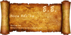 Boza Béla névjegykártya